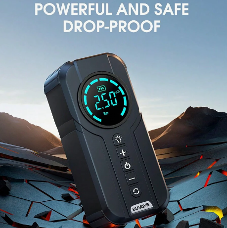 Ultimate 4 in 1 Car Essential: Jump Starter, Air Pump, Power Bank and Flashlight