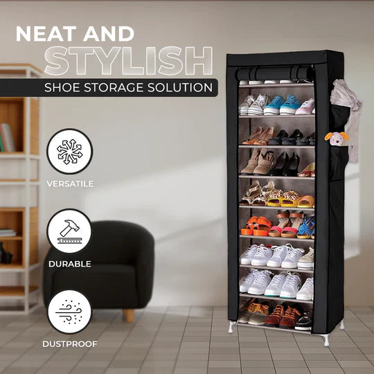 10-Tier Non-Woven Shoes Rack