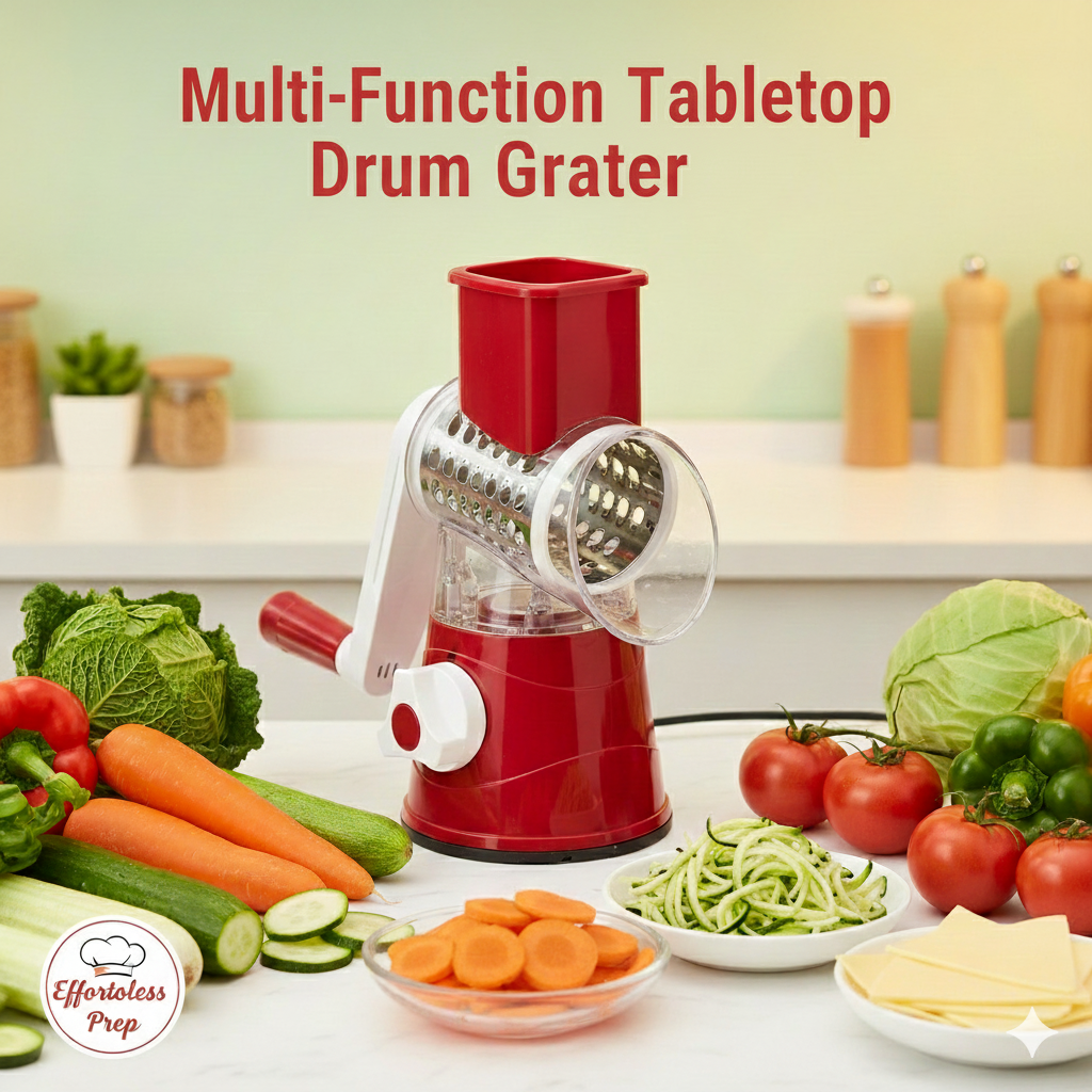 Tabletop drum grater